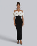 Adeline Off-Shoulder Fitted Column Maxi Dress - White
