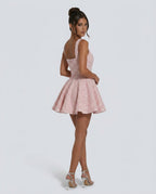 Elin Sleeveless Allover Sequin A-Line Mini Dress - Pink