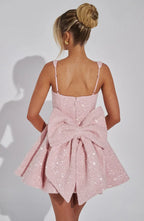 Elin Sleeveless Allover Sequin A-Line Mini Dress - Pink
