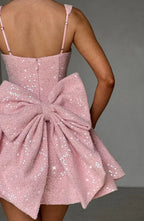 Elin Sleeveless Allover Sequin A-Line Mini Dress - Pink