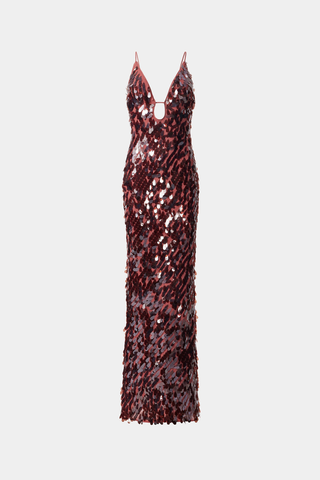 Kira Allover Sequin V-Neck Column Maxi Dress for Women - Brown
