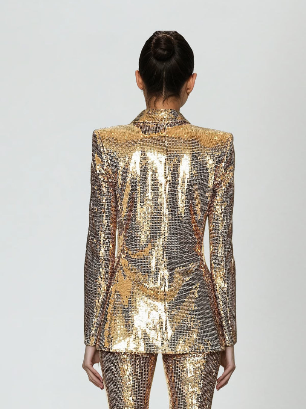 Scarlett Long Sleeve Sequin Flared Two Piece Set - Gold