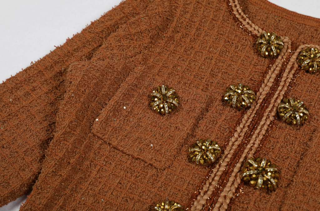 Tamsin Brown Rib Knit Button Front Midi Dress - Brown